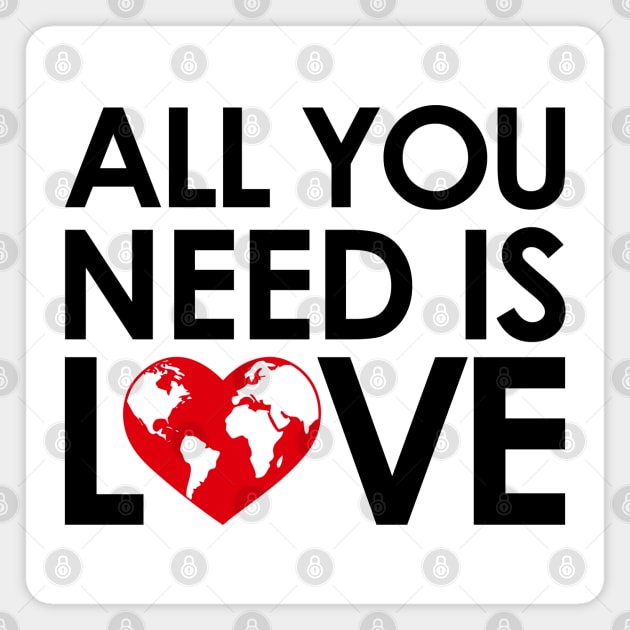 ALL YOU NEED IS LOVE Magnet by geeklyshirts